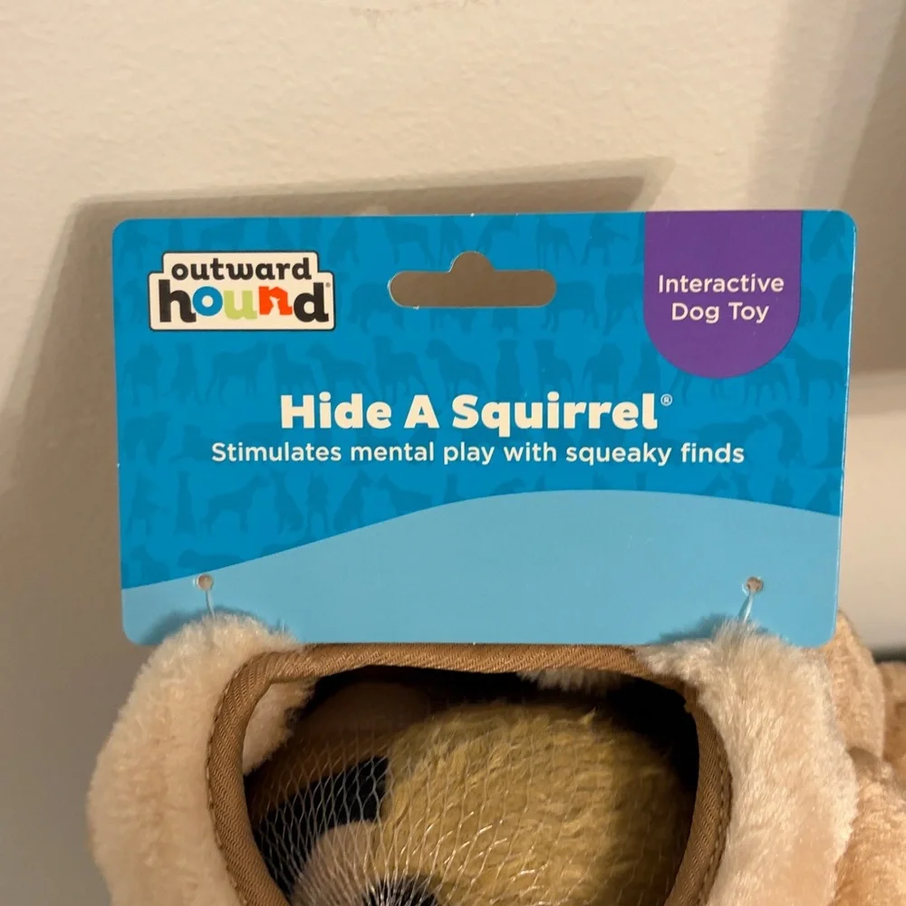 Interactive Squirrel Hideaway Plush Toy for Small Pets